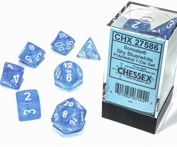 27586 Set di Dadi Luminary Sky Blue/white