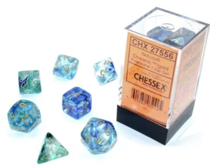27556 Set di Dadi Nebula Oceanic/gold