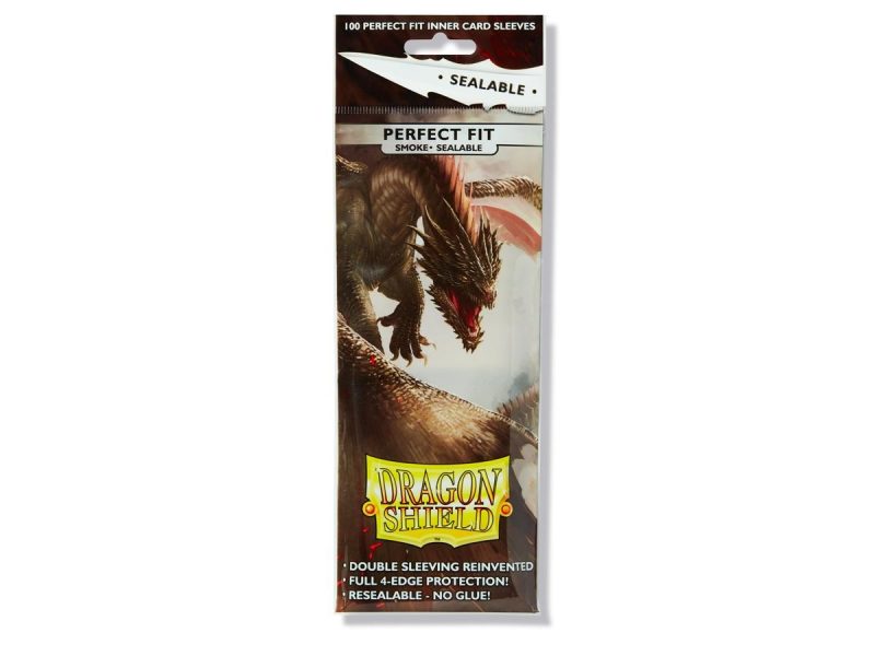 Dragon Shield Standard Perfect Fit Sealable Sleeves - Smoke (100 Sleeves)