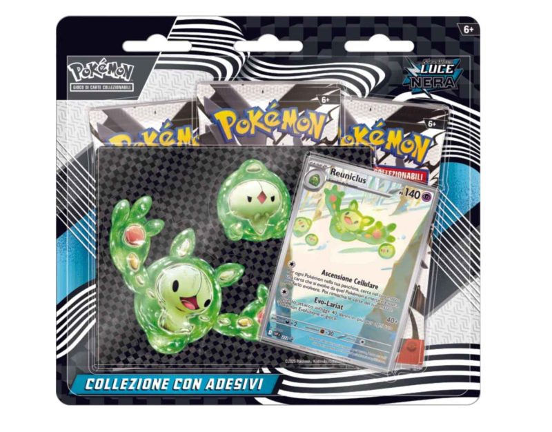 Pokémon collezione con adesivi dell’espansione scarlatto e violetto luce nera